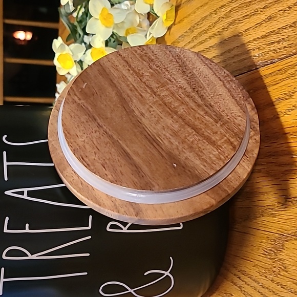 Rae Dunn TREATS & BRIBES Canister with Wooden Lid - Picture 7 of 11